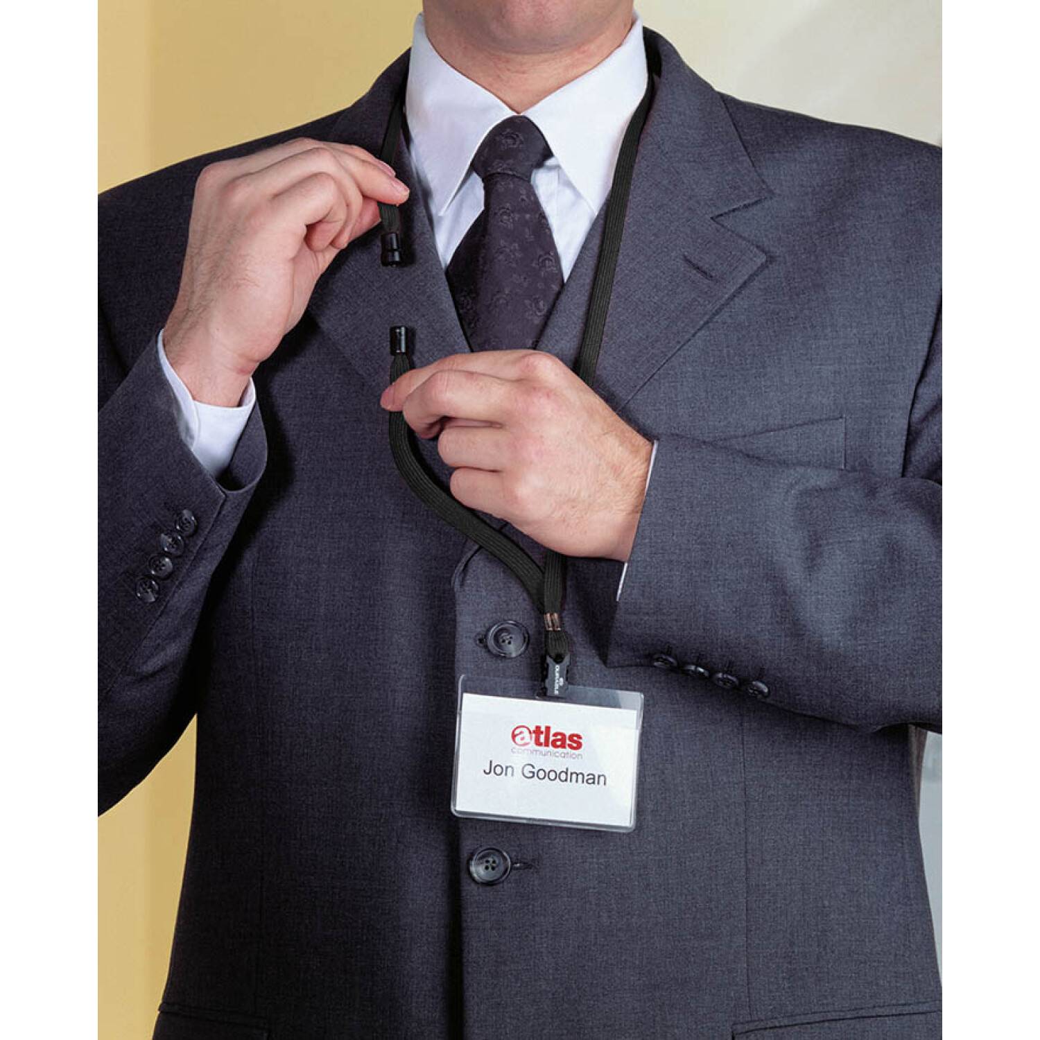 Cordoncino per Portabadge Durable - 44 cm - 8119-01 (Nero Conf. 10)-1