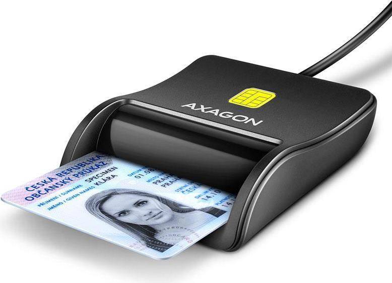 Axagon CRE-SM3N USB Smart card Flat lettore di card readers Interno USB 2.0 Nero-0