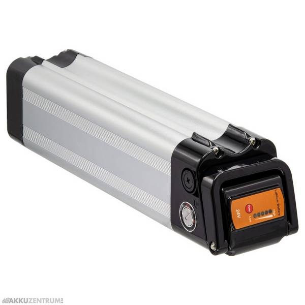 Batteria per bici elettrica Maratron "Silver Fish" XH259 - 25,9 V / 12 Ah - argento - tubo sella