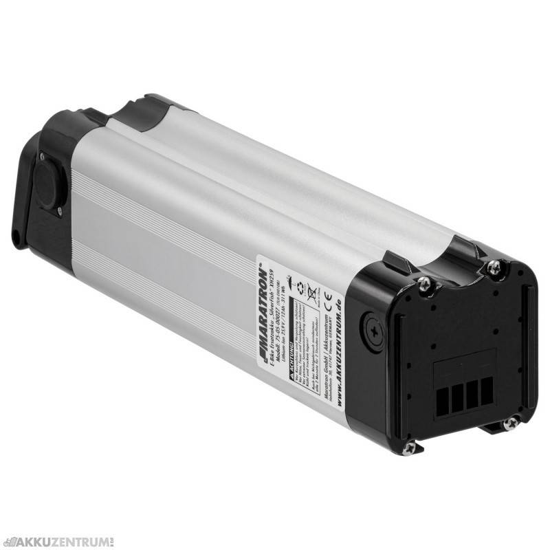 Batteria per bici elettrica Maratron "Silver Fish" XH259 - 25,9 V / 12 Ah - argento - tubo sella-1