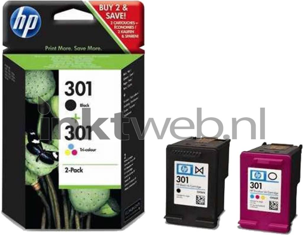 Confezione combinata inchiostro HP N9J72AE nero/colore NR.301/CH561EE, NR.301/CH562EE-1