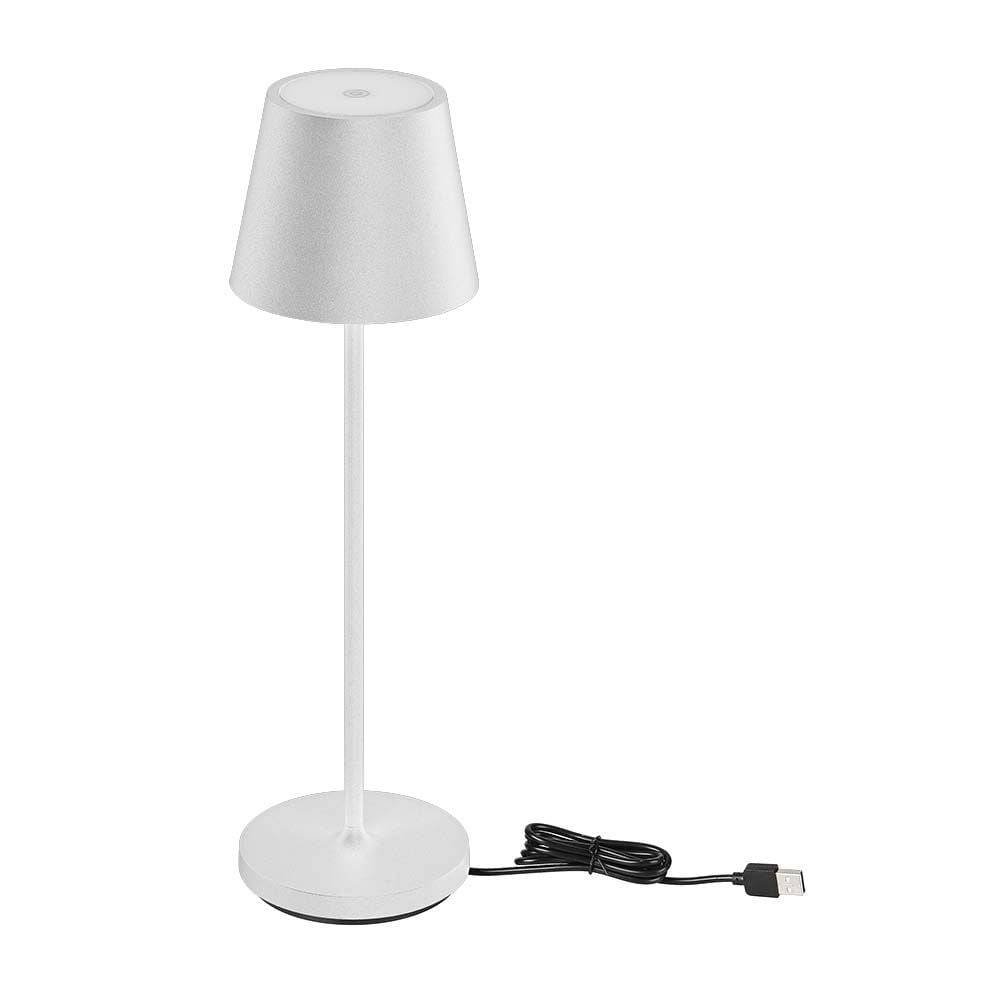 V-TAC Lampada LED da Tavolo 1.5W Bianco, Ricarica Wireless, Touch Dimmerabile 3000K IP54-0