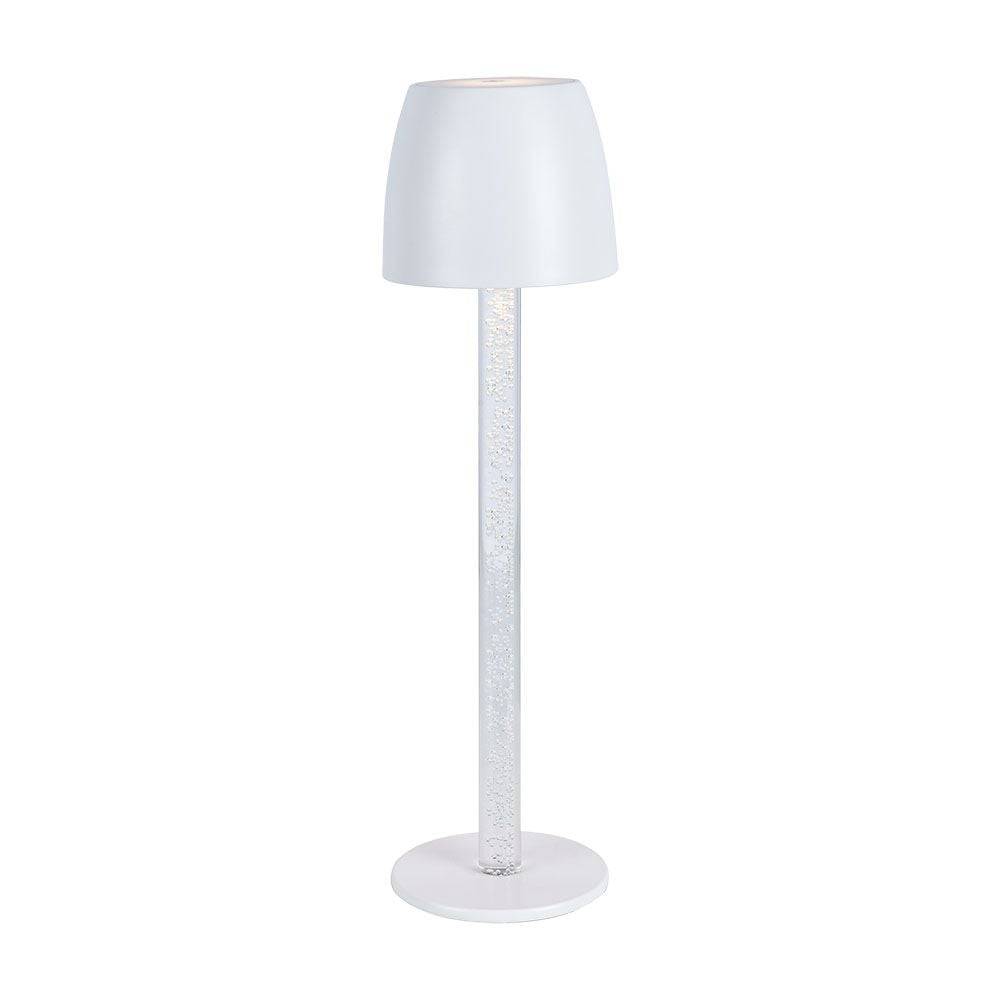 V-TAC Lampada LED da Tavolo 3W Nero e Trasparente Ricaricabile, Touch Dimmerabile 3000K-0