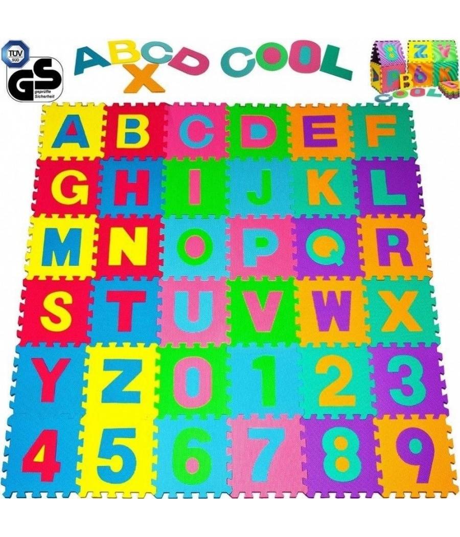 Tappeto Puzzle Per Bambini 12 X 12 Cm Gioco Tappetino Lettere Alfabeto Gomma --0