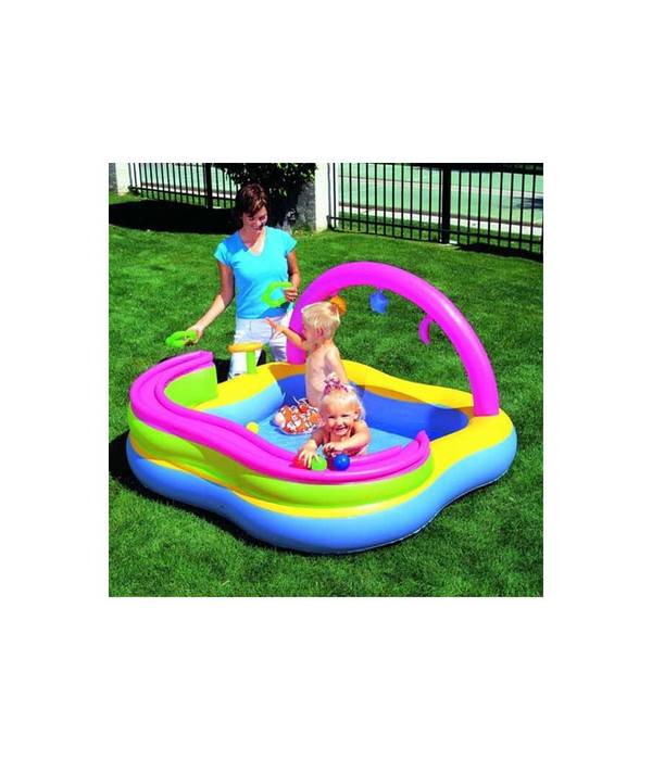 Piscina Gonfiabile Play Center Bambini Con Giochi 159 X 159 X 89 Cm Vinile -