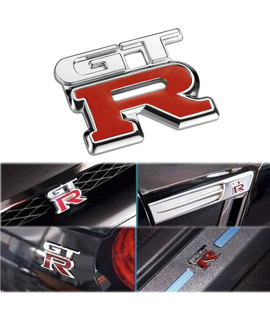 Adesivo Decorazione 3d In Metallo Cromato Per Auto Figura Stemma Gt R Sticker --0