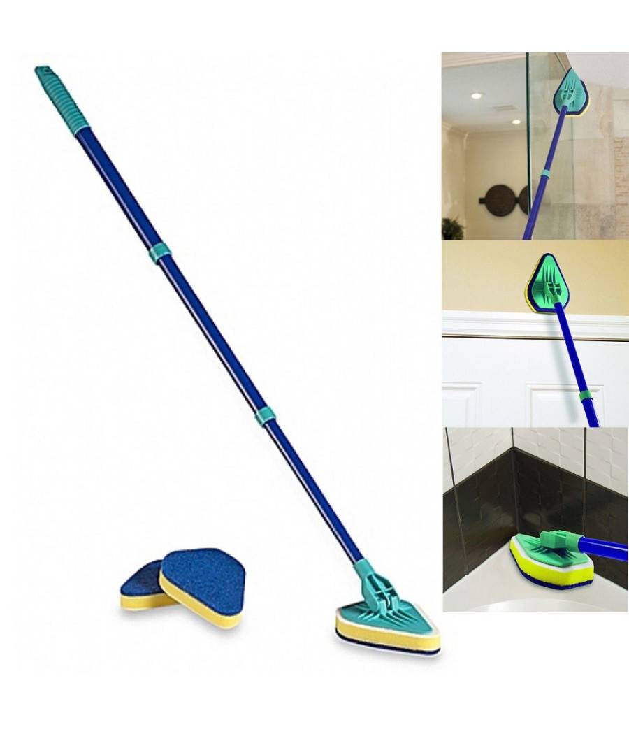Spazzola Pulisci Piastrelle Finestre Bagni Allungabile 3 In 1 Clean Reach --0