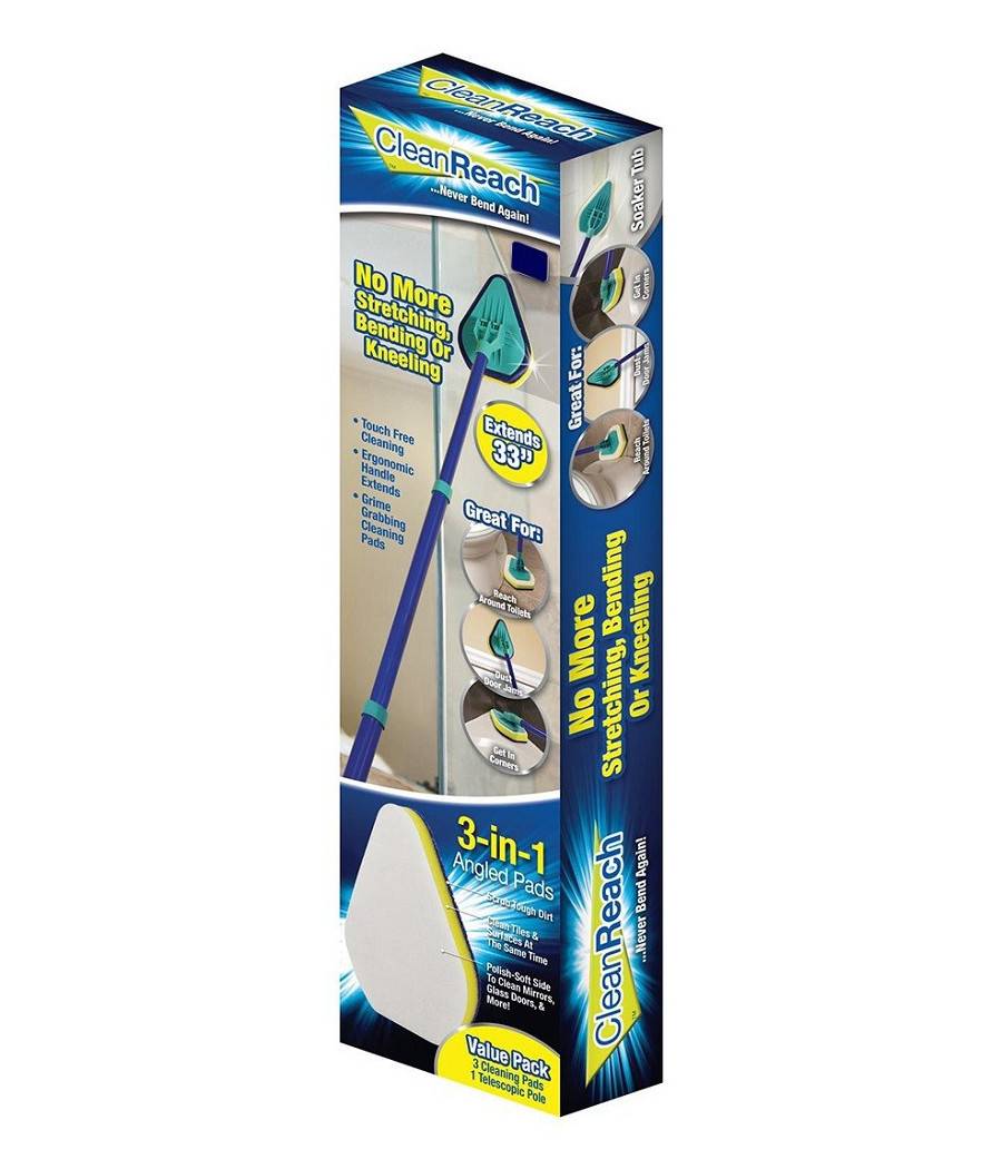 Spazzola Pulisci Piastrelle Finestre Bagni Allungabile 3 In 1 Clean Reach --4
