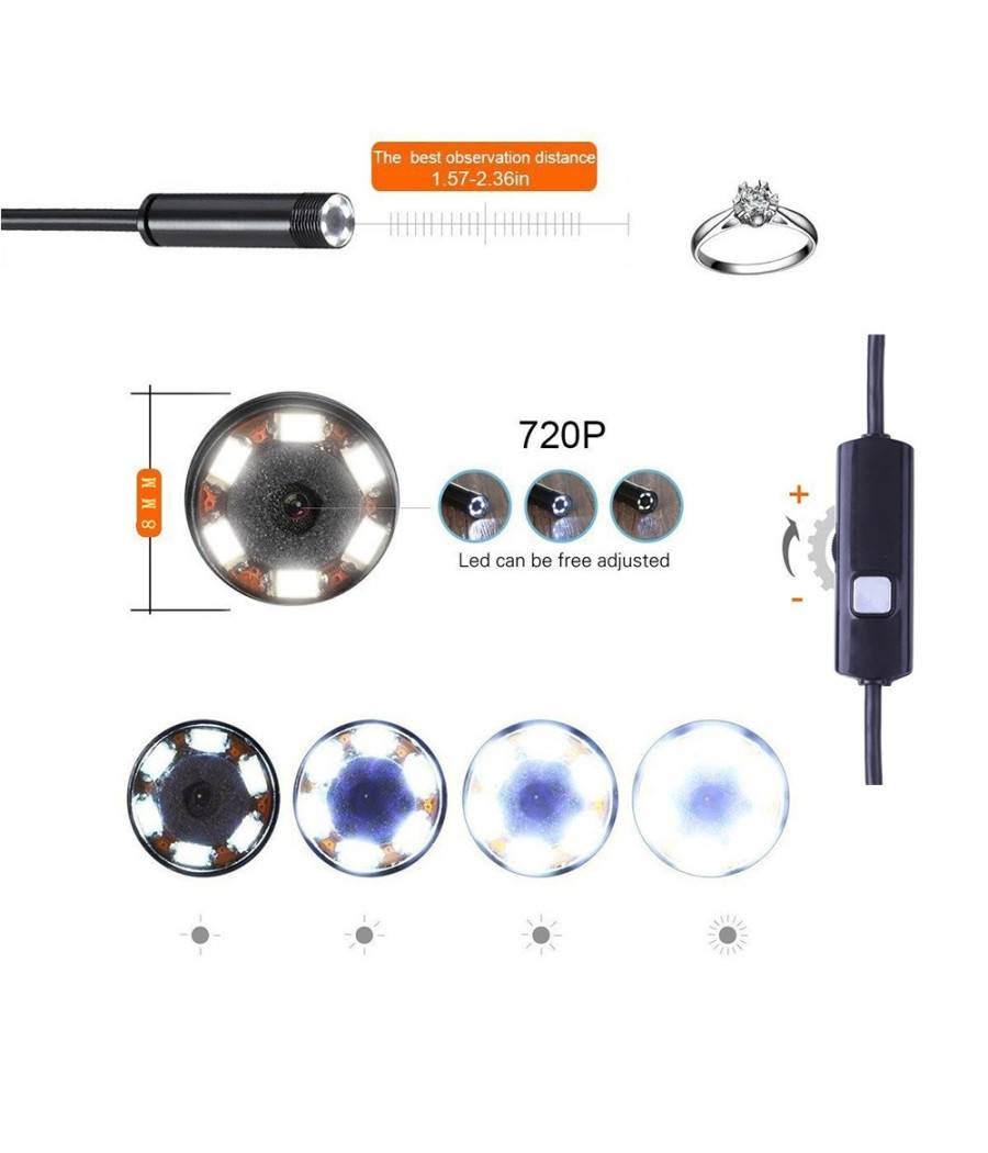 Telecamera Endoscopica Per Ispezione Wifi Per Smartphone 6 Led Mt Ip67 - -5 mt --4