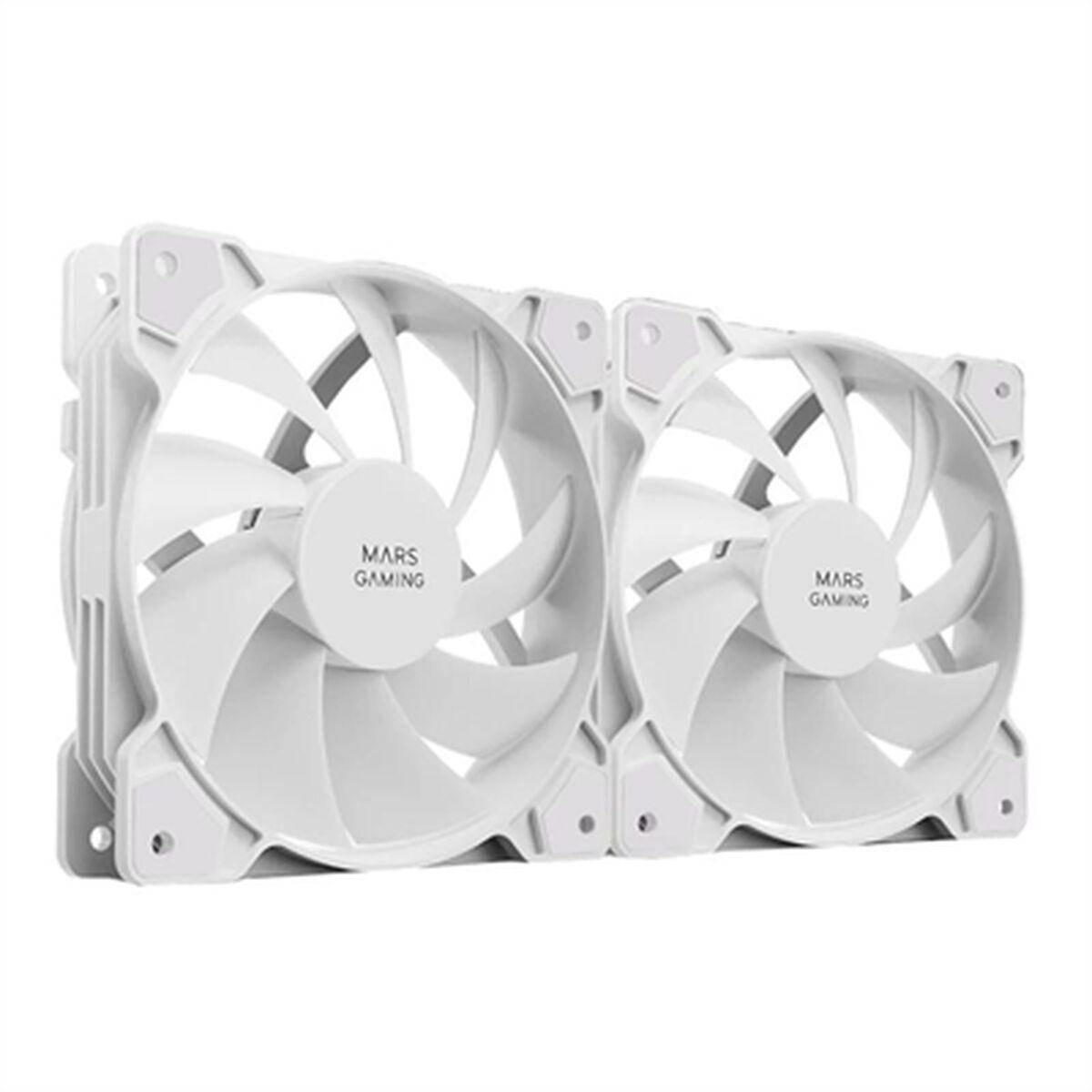 LOT DE 2 VENTILATEURS BOITIER MARS GAMING MF-PROX2 - 12CM (BLANC)-0