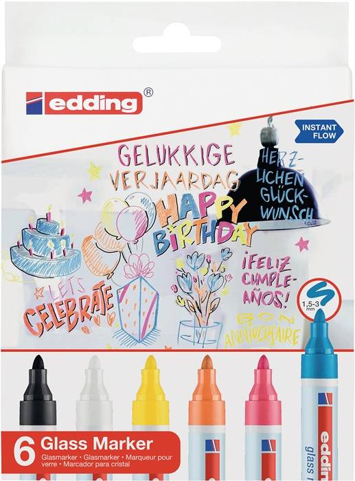 edding 95 Glass marker Pack of 6