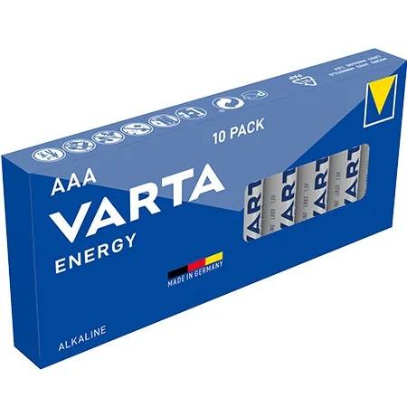 Batteria alcalina Varta Energy, micro, AAA, LR03, 1,5 V, confezione da 10-0