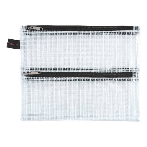 Borsa con cerniera FolderSys 23,5 cm x 19 cm trasparente