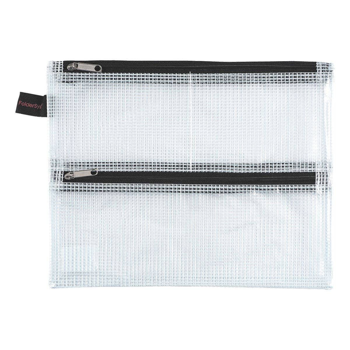 Borsa con cerniera FolderSys 23,5 cm x 19 cm trasparente-0