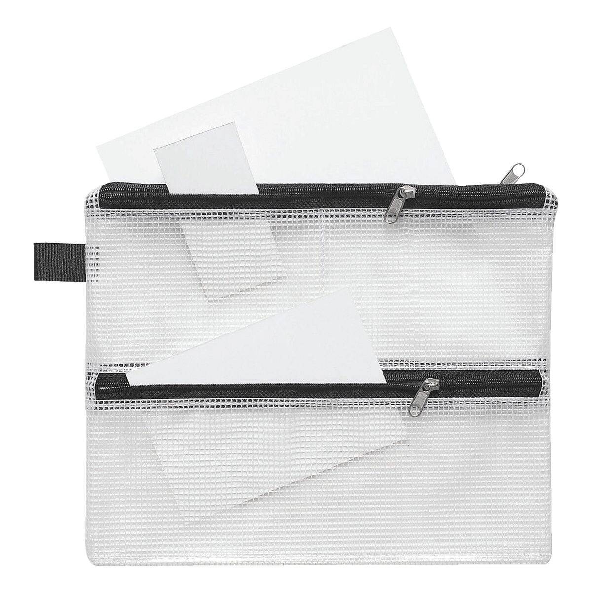 Borsa con cerniera FolderSys 23,5 cm x 19 cm trasparente-1