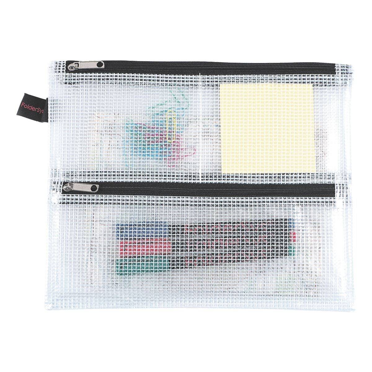 Borsa con cerniera FolderSys 23,5 cm x 19 cm trasparente-3