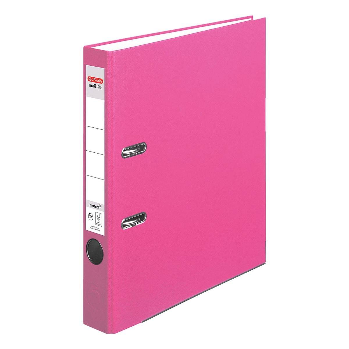 Cartella Herlitz dorso larghezza 5 cm DIN A4 plastica rosa