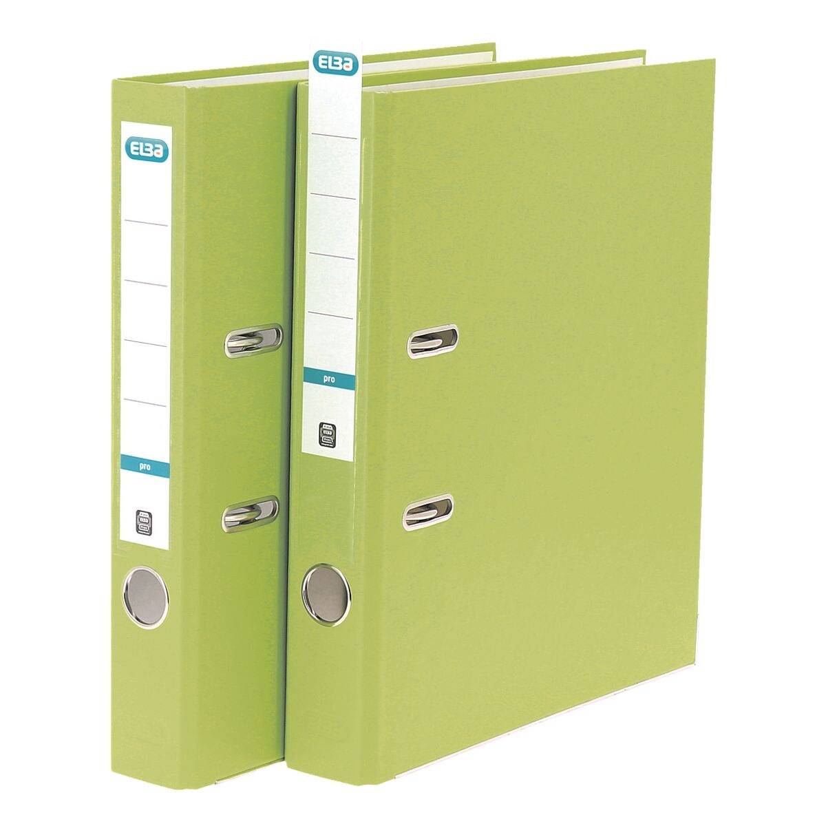 ELBA Ordner smart PP-Papier, Rückenbreite: 50 mm, hellgrün DIN A4, Einband außen PP - innen Papier, Sichttasche mit (104-4