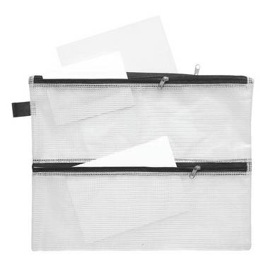 Borsa con cerniera FolderSys 33,3 cm x 26 cm trasparente