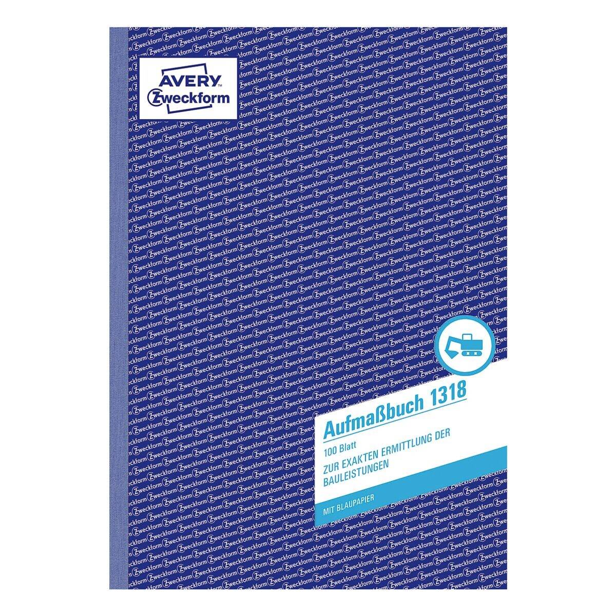 AVERY Zweckform Aufmaßbuch Formularbuch 1318 - 1 x 100 Blatt