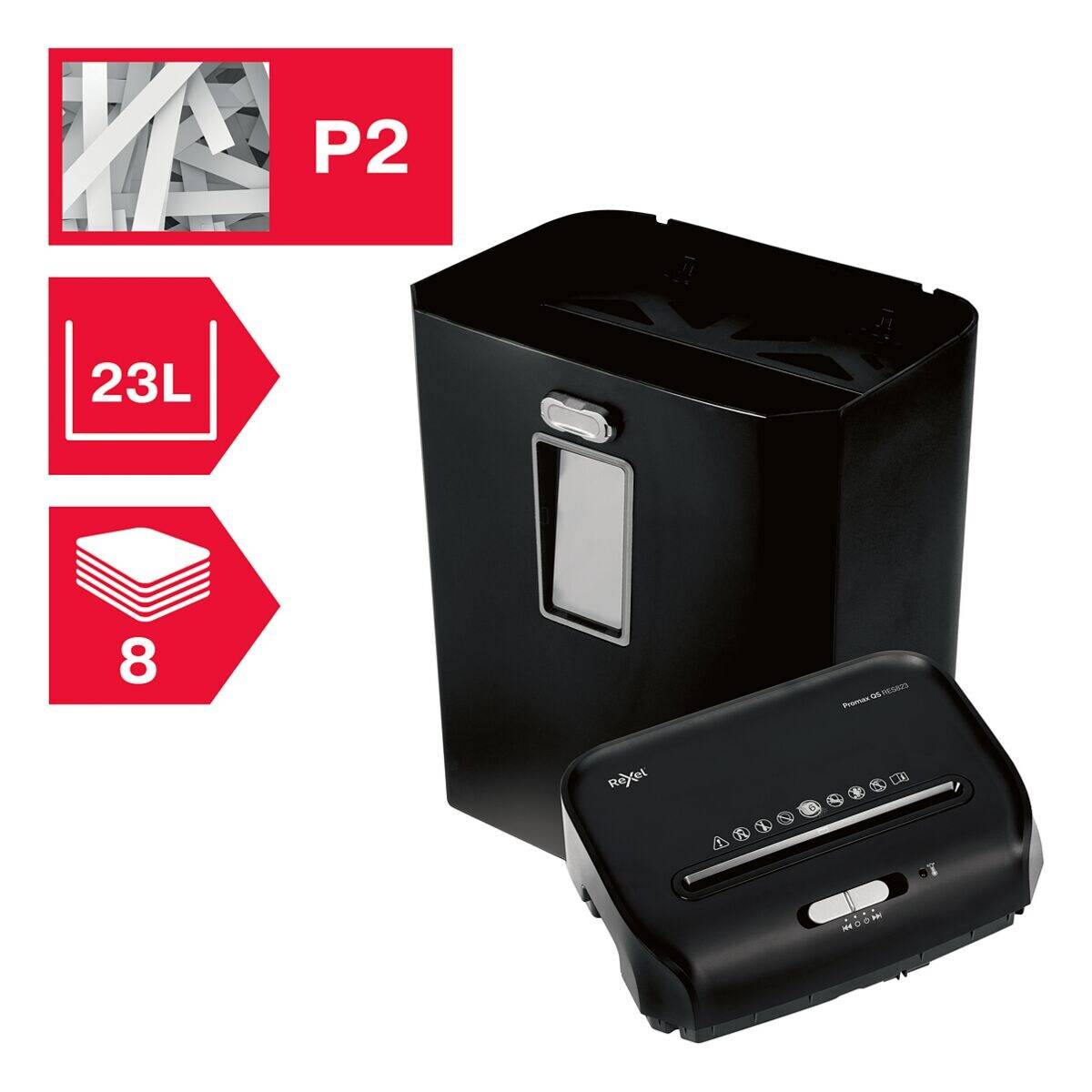 Rexel ProMax RES823 distruggi documenti Taglio a striscia 60 dB 22 cm Nero-0
