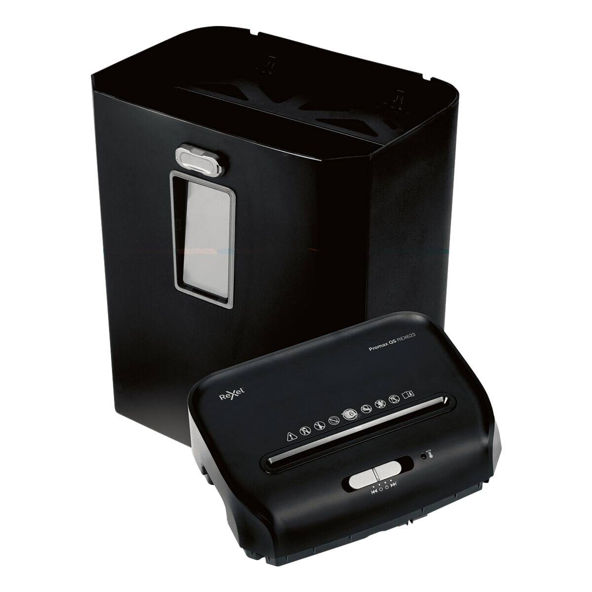 Rexel promax qs rex623 distruggidocumenti a frammento cestino 23 lt capacita` 6 fogli nero-4