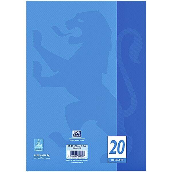 Libri scolastici OXFORD Libretto Oxford A4 vuoto blu vuoto DIN A4 16-2