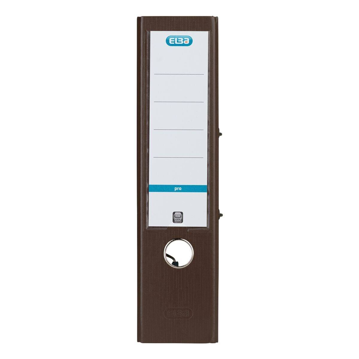 ELBA Ordner smart PP-Papier, Rückenbreite: 80 mm, braun DIN A4, Einband außen PP - innen Papier, Sichttasche mit (10456-1
