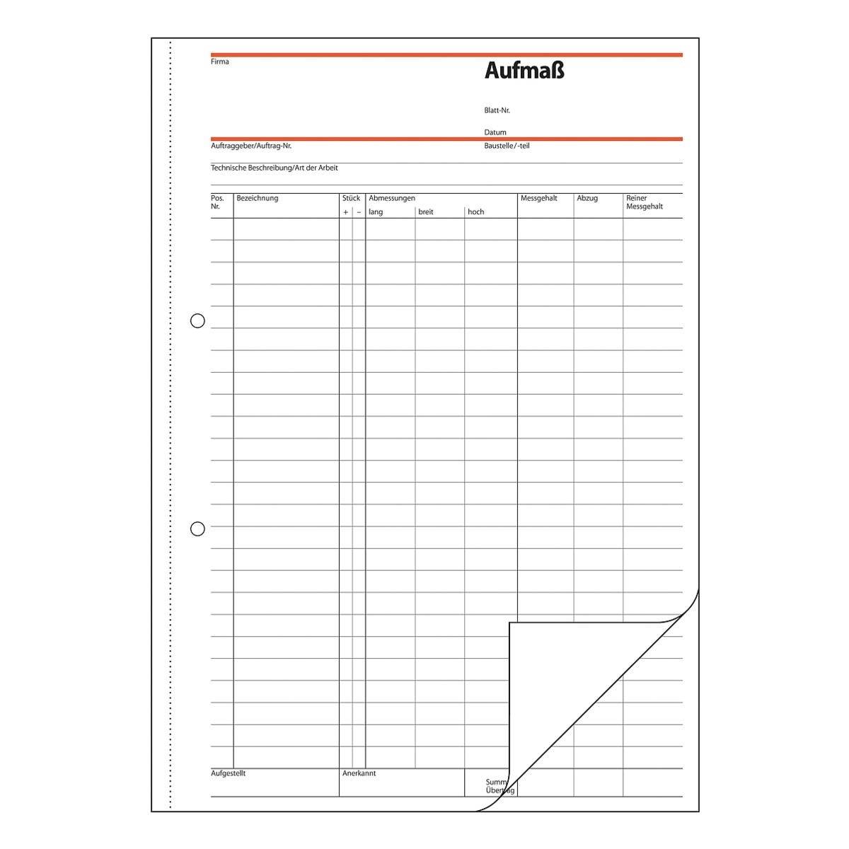 Aufmaßbuch, A4,1-Fach (SD069)-1