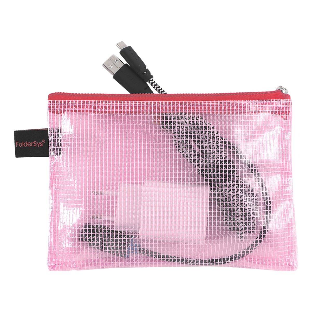 Borsa con cerniera FoldSys 17,3 cm x 11,8 cm rossa-1