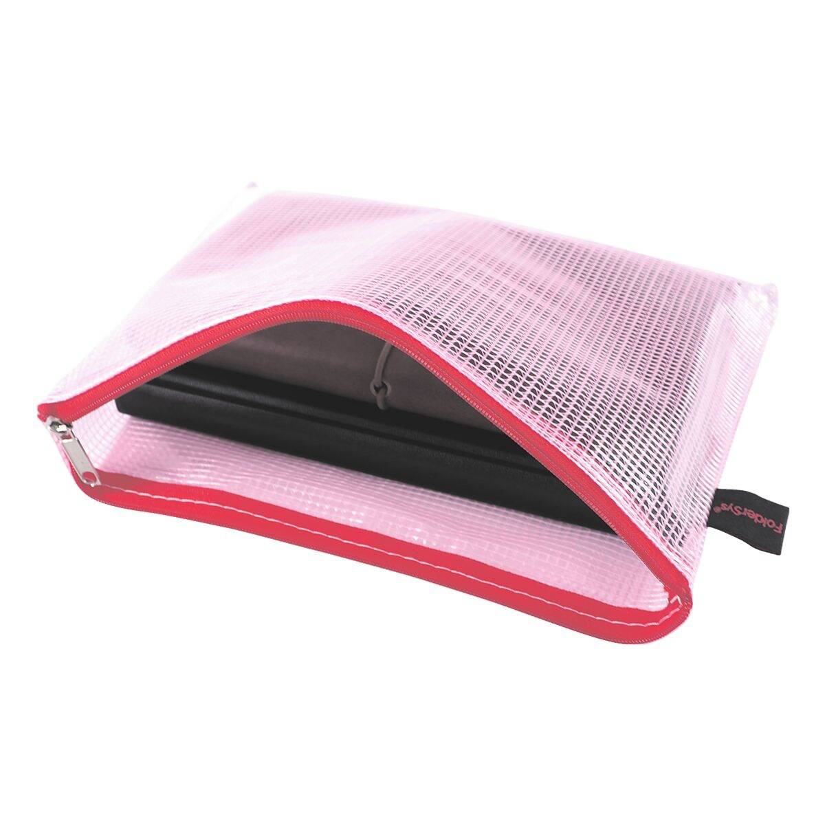 Borsa con cerniera FoldSys 17,3 cm x 11,8 cm rossa-4