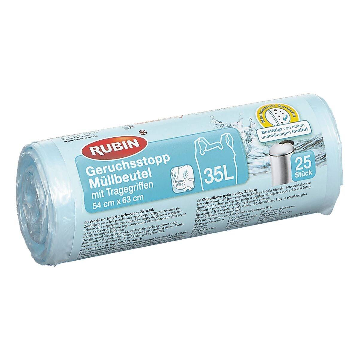 Sacchi spazzatura RUBIN Sacchi spazzatura RUBIN 35l/25pz. 35,0 litri blu-1