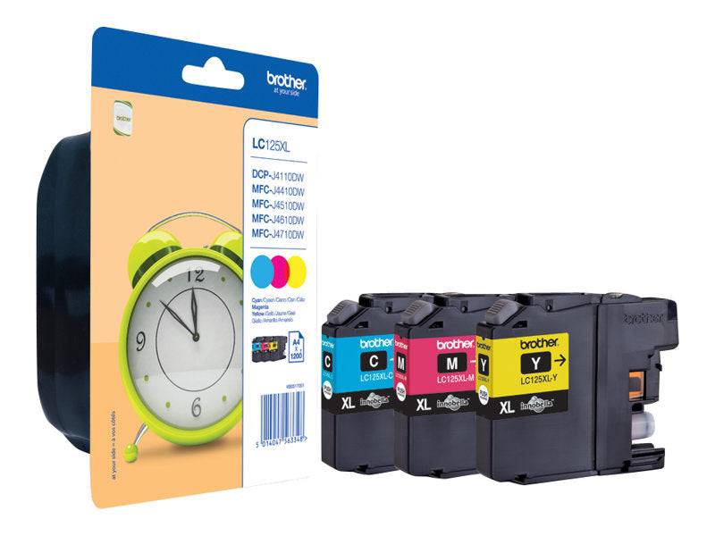 Brother Cartuccia LC-125XL Originale Imballo multiplo Ciano, Magenta, Giallo LC125XLRBWBPDR-1