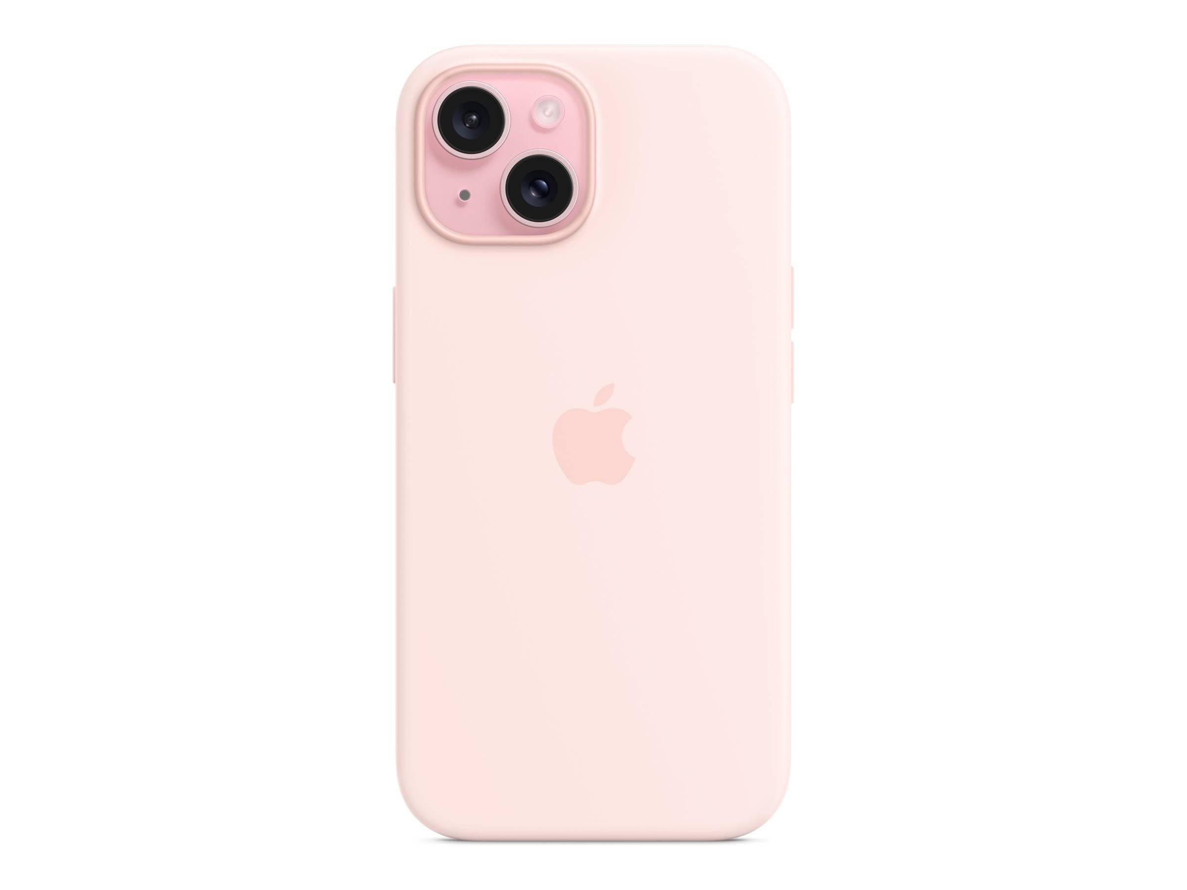Custodia al silicio Apple con Magsafe per Apple iPhone 15, rosa chiaro-1
