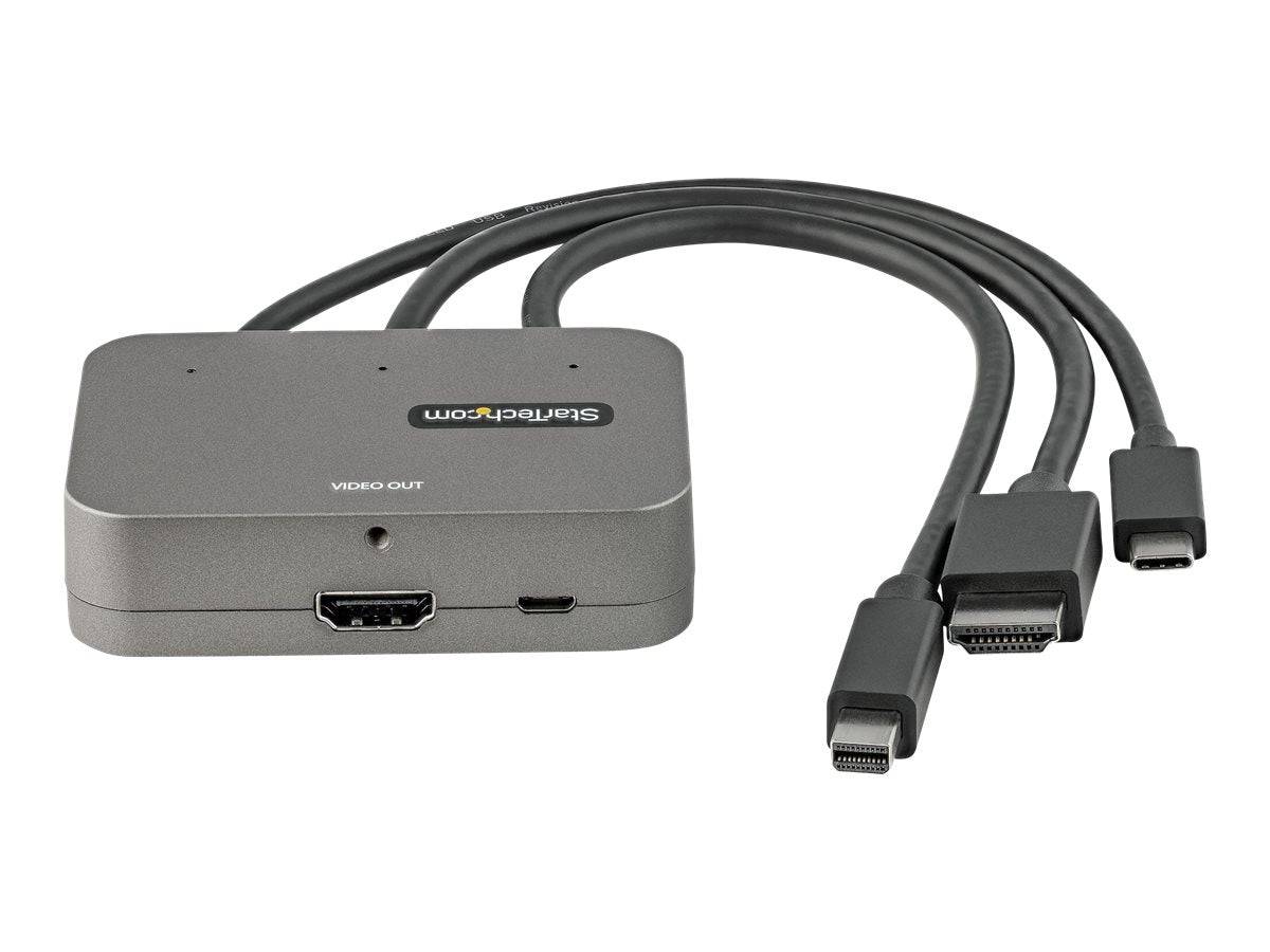 StarTech.com CDPHDMDP2HD cavo e adattatore video 0,27 m HDMI USB HDMI Mini DisplayPort USB Type-C Nero, Argento-2