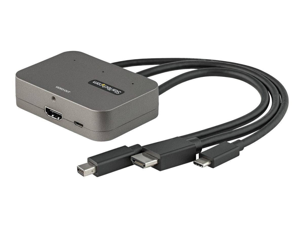 StarTech.com CDPHDMDP2HD cavo e adattatore video 0,27 m HDMI USB HDMI Mini DisplayPort USB Type-C Nero, Argento-3