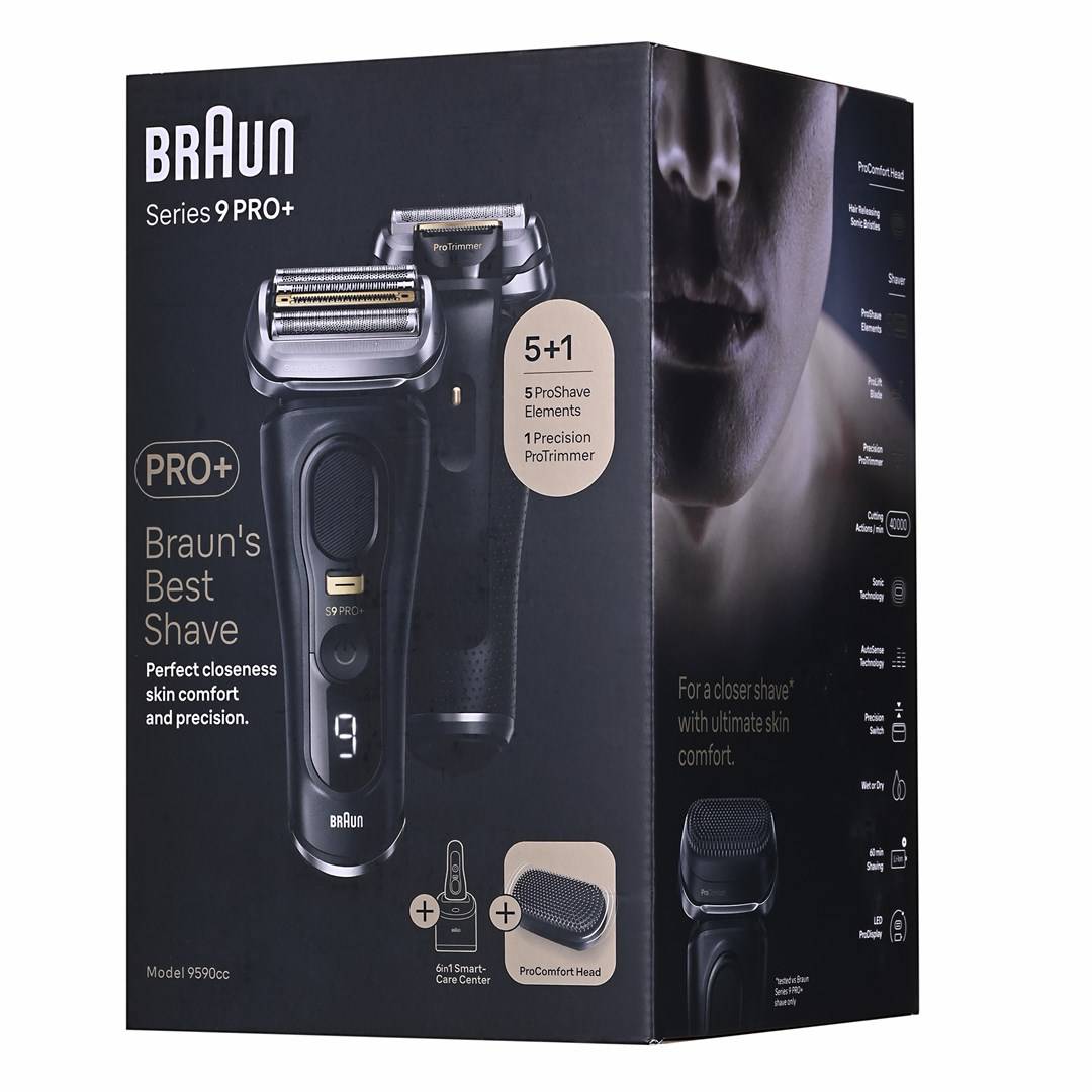 Braun Series 9 Pro+ 9590cc Wet & Dry Rasoio Trimmer Nero-1