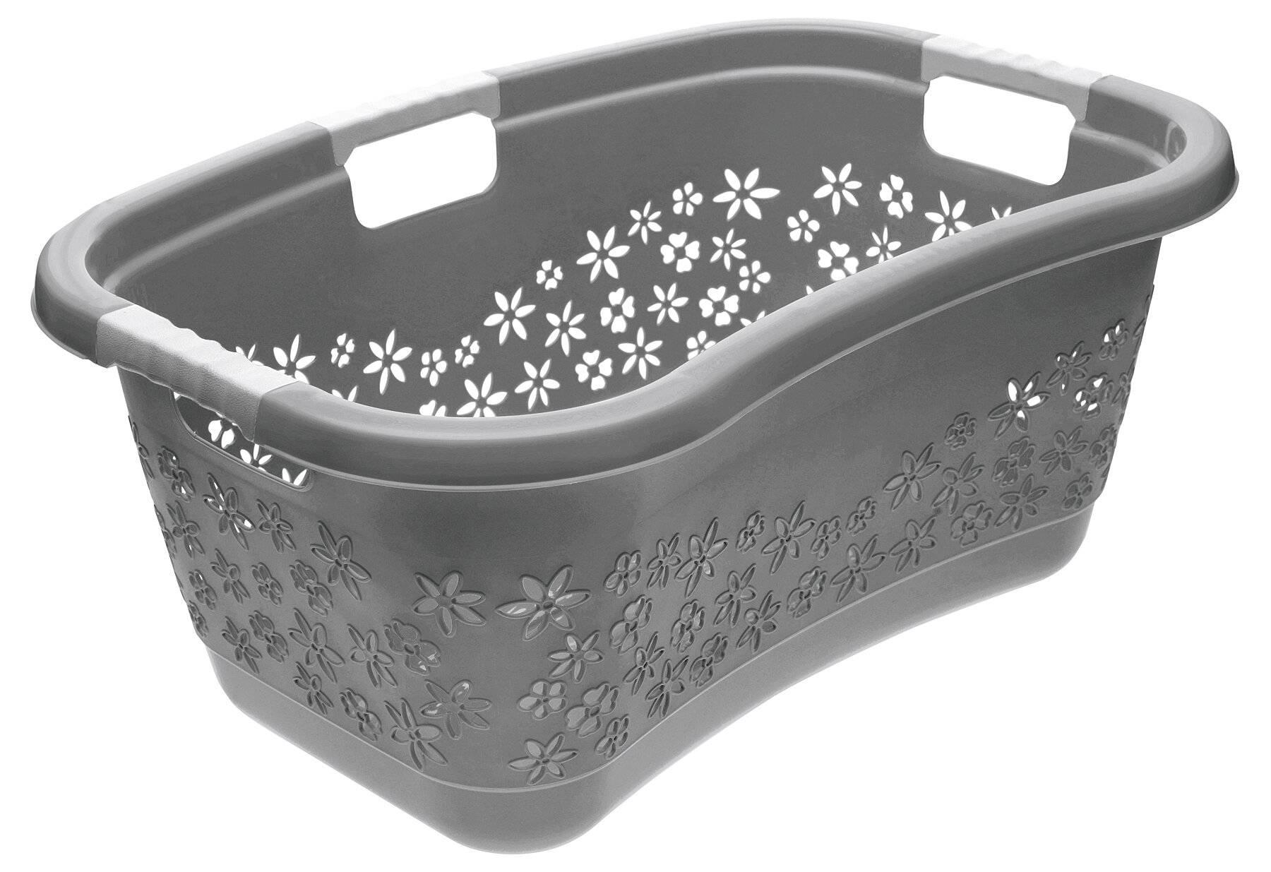 keeeper Wäschekorb "lasse", ergonomisch, nordic-grey stabiler Wäschekorb in Nierenform, mit Softgriffen, großes - 1 Stüc-1