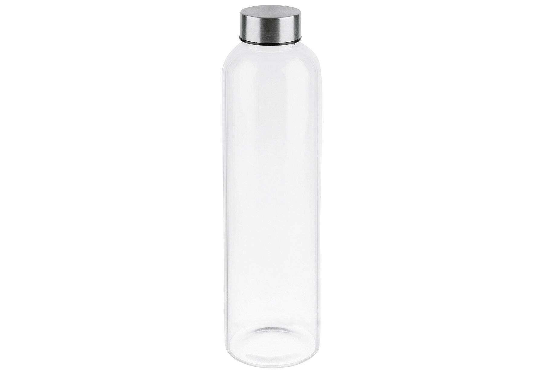 APS Trinkflasche, aus Glas, 0,55 Liter, transparent Behälter aus Glas, Schraubverschluss aus 18/8 Edelstahl, - 1 Stück (-5