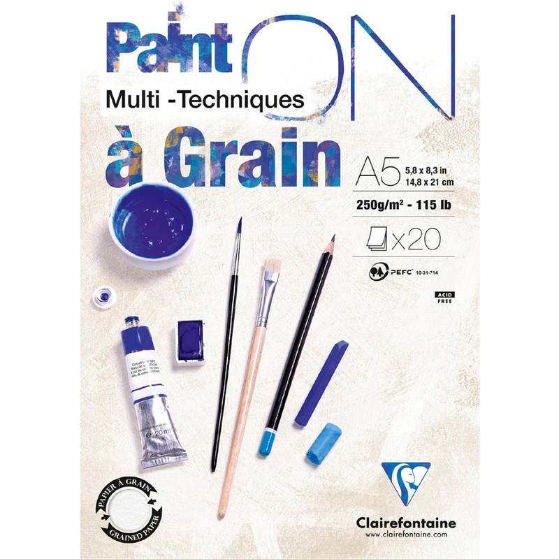 Blocco collato Clairefontaine Paint'on a grain conf. 4 pz - formato A5 - 975048C-0