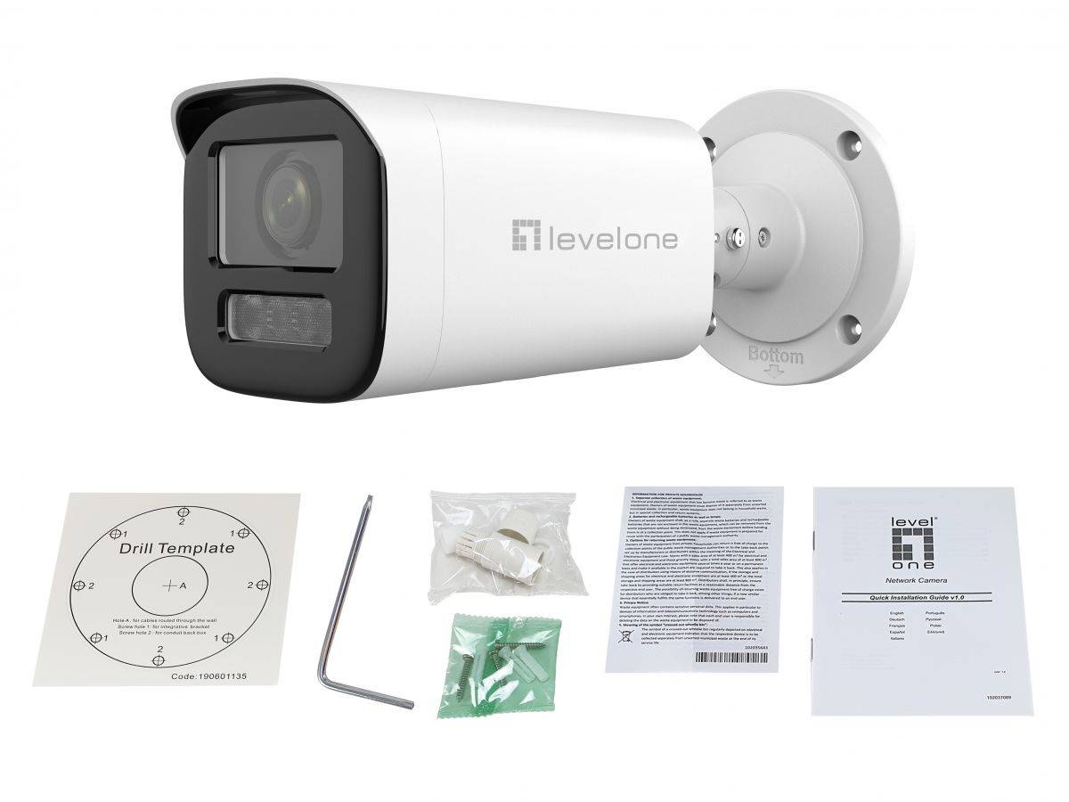 LevelOne FCS-5222 telecamera di sorveglianza Pallottola (forma) Telecamera di sicurezza IP Interno e esterno 1920 x 1080-2