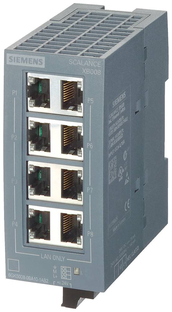 Siemens 6GK5008-0BA10-1AB2 - Switch Ethernet industriale non gestito SCALANCE XB008-0