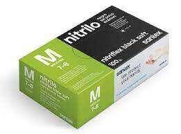 SANTEX Nitriflex Black Confezione morbida da 100 guanti in nitrile per l'esame M - 3,5 grammi - Nessuna polvere - retico-0