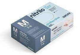 SANTEX Nitriflex Blu Confezione da 100 guanti in nitrile per l'esame M - 3,5 grammi - Nessuna polvere - lattice private-0