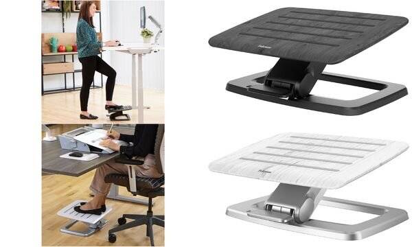 Poggiapiedi da scrivania Fellowes Hana Bianco (Fellowes 8055801 Foot Support White) [8055801]-5