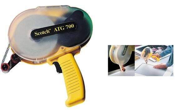 3M Scotch ATG Transferklebstoff-Abroller, Kunststoff, gelb zur Verarbeitung von ATG Klebstoff-Filmen (ATG924-ATG928) (AT-0