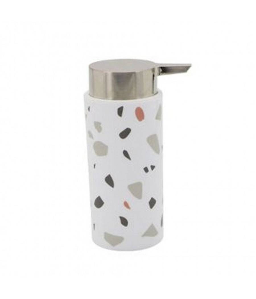 Dispenser Portasapone Cilindrico Graniglia Bianco Multicolore In Plastica 69839 --0