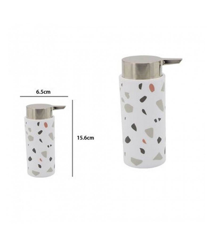 Dispenser Portasapone Cilindrico Graniglia Bianco Multicolore In Plastica 69839 --1