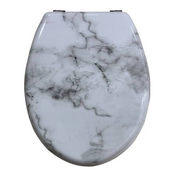 Copriwater Universale Resistente Con Stampa Marmorizzata Cerniere Wc Bagno 69201 -        3,5