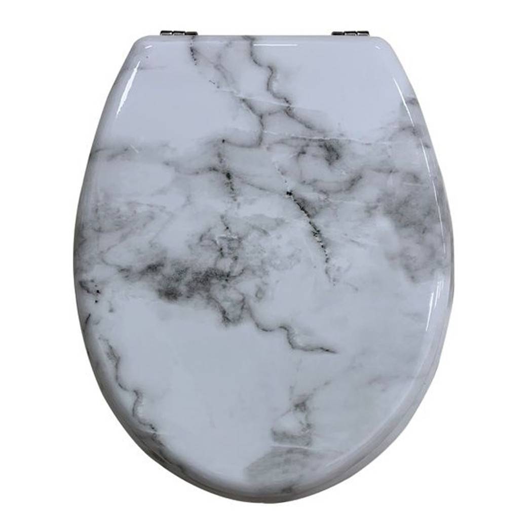 Copriwater Universale Resistente Con Stampa Marmorizzata Cerniere Wc Bagno 69201 - 3,5-0